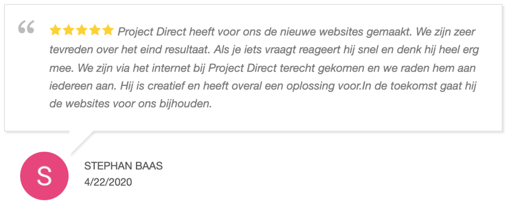 Webdesign Wervershoof - Project Direct ✓ Website laten maken ✓ WordPress ✓ Webdesign ✓ Webwinkel ✓ Vindbaar in Google